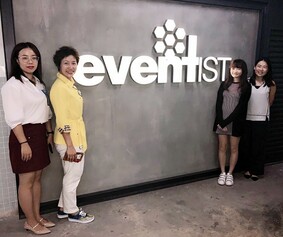 PRM Teaching Fellows Ms Susan CHAN and Ms Felicia FAN (left) conducted a WIL visit and discussed a MOU arrangement with Eventist’s Associate Account Director Ms Edith HO (right).